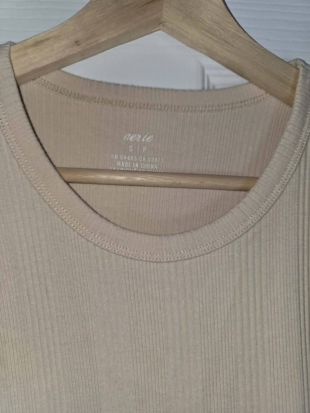 Aerie Sleeveless Ribbed Midi Dress in Light Beige Size Small